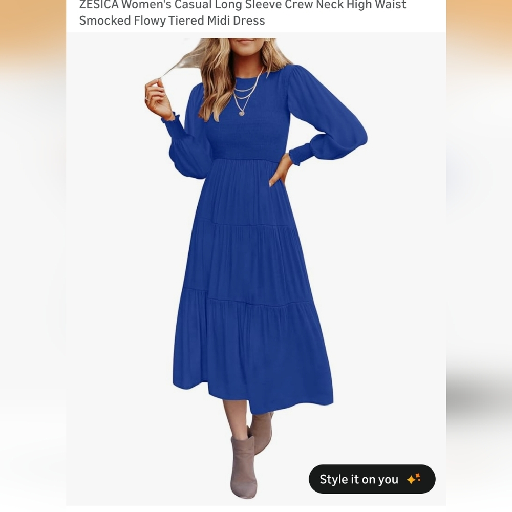 Elegant Blue Women's Dress